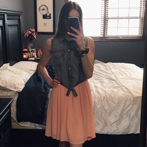Denim button up dress
